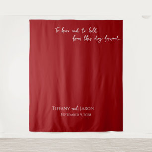 Tenture Citation mariage rouge et blanche