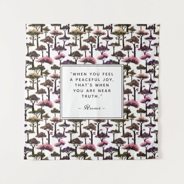 Tenture Citation Rumi Inspirationnelle Art Arbre Abstrait  (Devant)