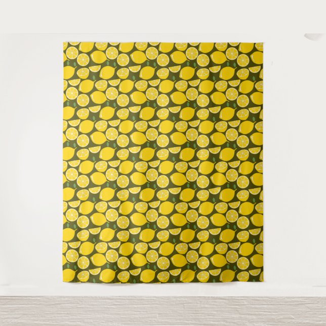 Tenture Citron Jaune Moderne Amusant mignon (Devant)