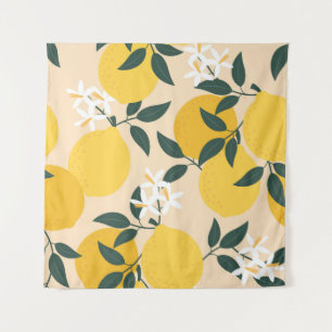 Tenture Citron vintage : Texture de Fruit sans soudure.