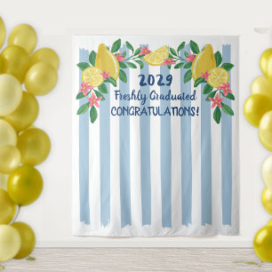 Tenture Citrons Arc Bandes Bleues Fraîchement Diplômé