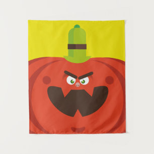 Tenture citrouille d'halloween affamé