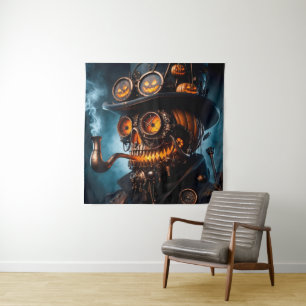 Tenture Citrouille Jack-O-Lantern Steampunk Gothique Hallo