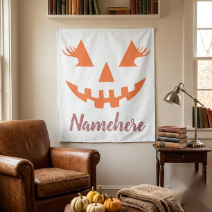 Tenture Citrouille personnalisée Jack O Lantern Halloween