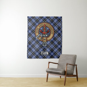 Tenture Clan Clark Crest sur Tartan