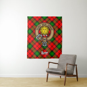 Tenture Clan Kerr Crest sur Tartan