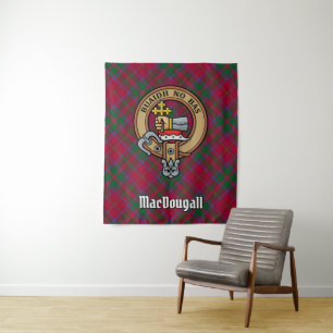 Tenture Clan MacDougall Crest sur Tartan