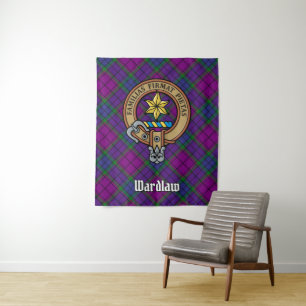 Tenture Clan Wardlaw Crest sur Tartan