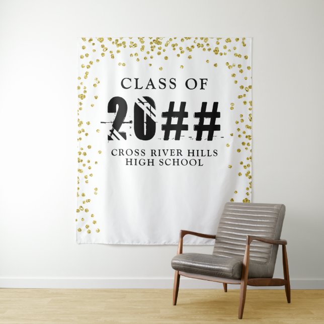 Tenture CLASSE Moderne DE 20XX Gold Confetti Fond photo (En situation)
