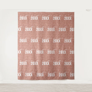Tenture Classe personnalisée Année Rose Gold Parties scint