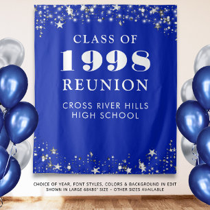 Tenture Classe Reunion Photo Booth Royal Blue Backdrop