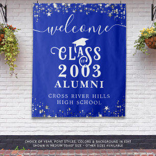 Tenture Classe Reunion Royal Bleu Bienvenue Classe Année A