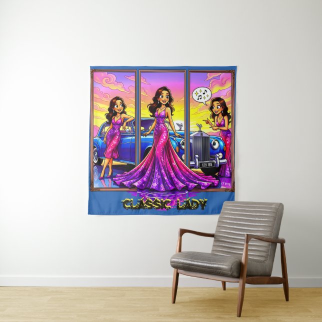 Tenture Classique Dame - Art Mural  (En situation)