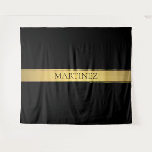 Tenture Classy Faux Gold Stripe & Black Arrière - plan ou