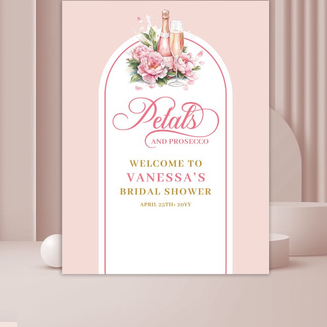 Tenture Classy petals and prosecco blush gold event banner (Classy petals and prosecco blush gold event banner)