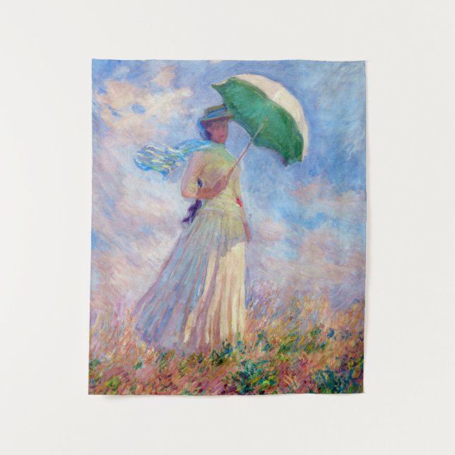 Tenture Claude Monet - Femme avec un parasol face à droite (Devant)