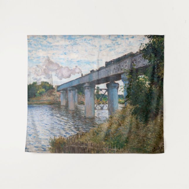 Tenture Claude Monet - Le pont ferroviaire à Argenteuil (Devant (Horizontal))