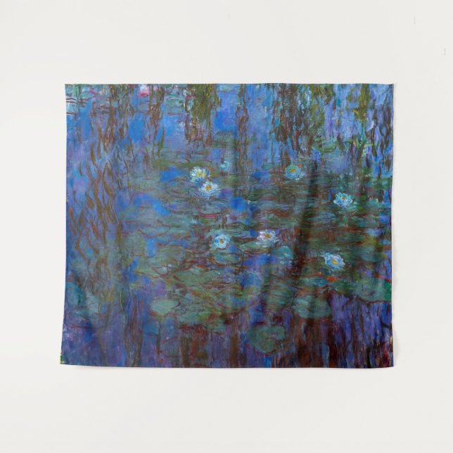 Tenture Claude Monet - Lys d'Eau Bleue (Devant (Horizontal))