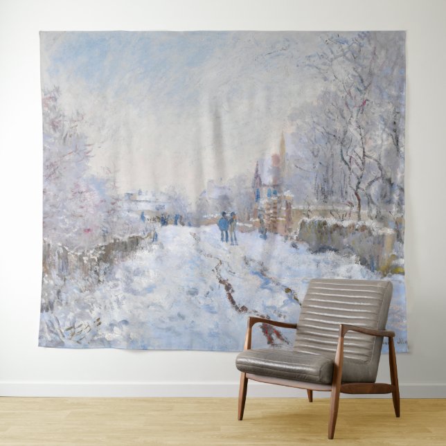 Tenture Claude Monet - Scène de neige à Argenteuil (En situation (horizontale))
