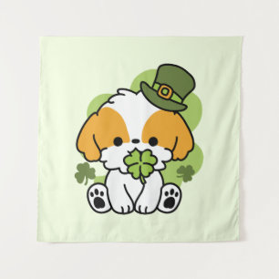 Tenture Clover Pup Love - St. Patrick's Day Chien Design