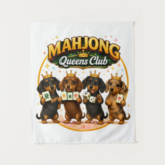 Tenture Club des Reines de Mahjong Adorables Dachshunds