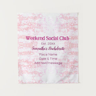 Tenture club social de week-end rose paillettes enterremen