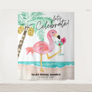 Tenture Cocktail Tropical de Plage de Flamingo pour Enterr