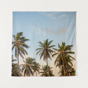 Tenture Cocotiers sous ciel nuageux le matin