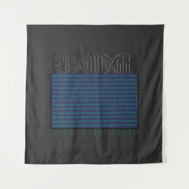 Tenture code génétique, génie génétique, hélice génétique (Devant)