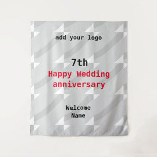 Tenture cœur coloré années joyeux anniversaire de mariage