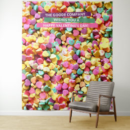 Tenture Cœur de bonbon de la Saint-Valentin | Fond pour ph