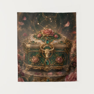 Tenture Coffret Trésor Rose Taureau Art Zodiaque