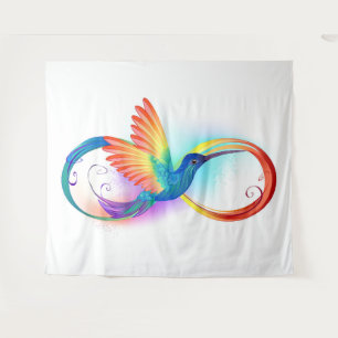 Tenture Colibri arc-en-ciel avec symbole Infinity