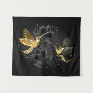 Tenture Colibri noir et or