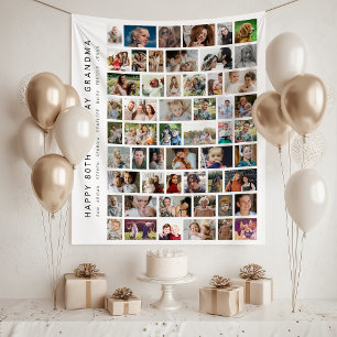 Tenture Collage de photos personnalisé blanc 54 pour fête