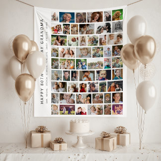 Tenture Collage de photos personnalisé blanc 54 pour fête