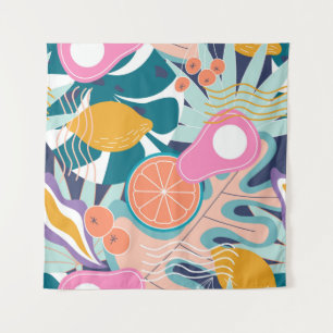 Tenture Collage moderne floral sans couture motif. Exposit