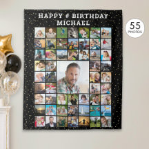 Collage photo Anniversaire 55 Confettis Couleur pe