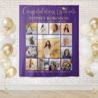 Collage photo de diplôme Purple et Gold Contexte