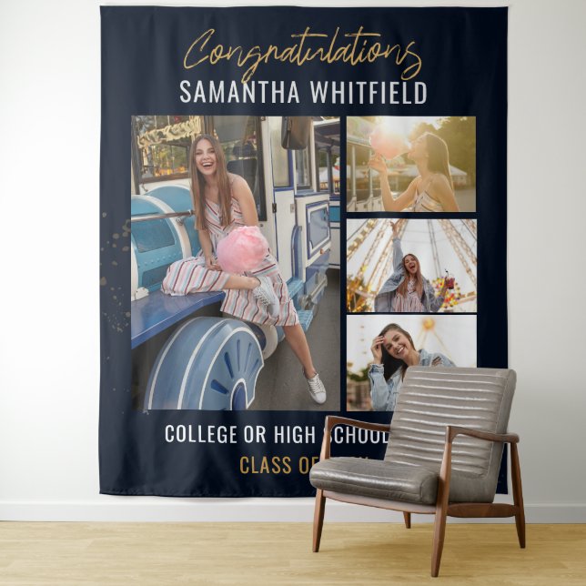 Tenture Collage photo de remise des diplômes 2025 Photoboo (En situation)