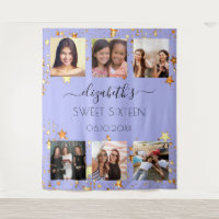 Collage photo fête des 16 ans violet or