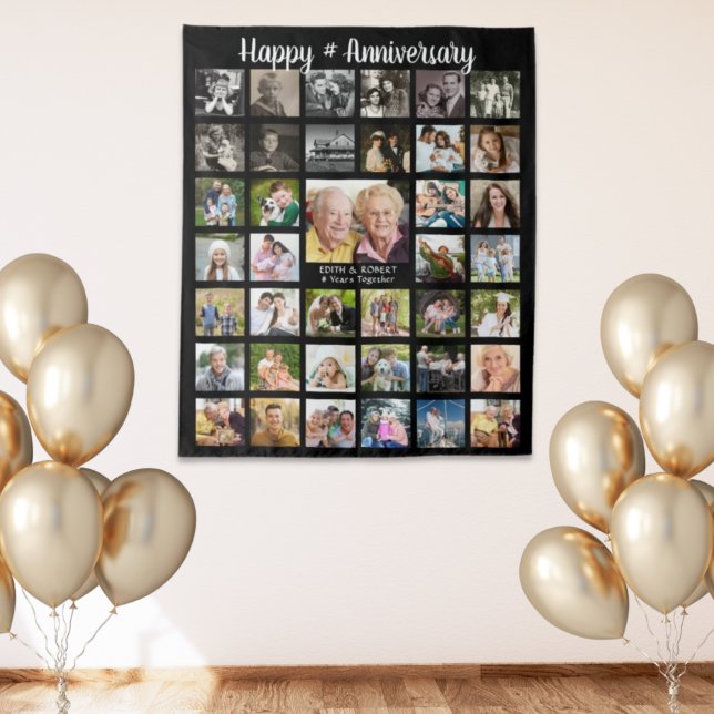 Tenture Collage photo personnalisé 39e anniversaire (Créateur téléchargé)