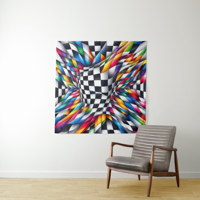 Tenture Color Vortex & Illusion (En situation)