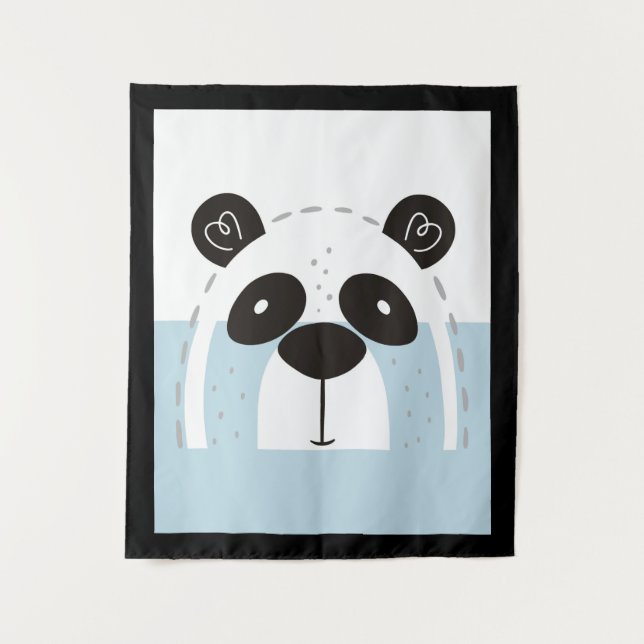 Tenture Colorbloc de face Panda Cute (Devant)