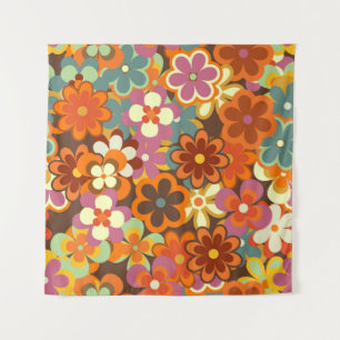 Tenture Coloré Floral vintage Motif sans couture. Rétro 70