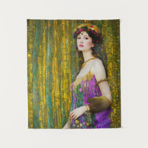Tenture Coloré Klimt Style Collage Portrait d'une femme