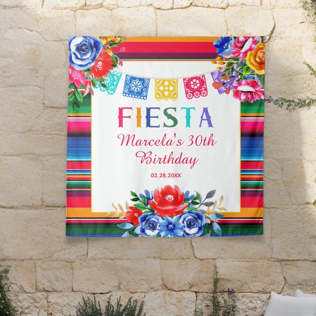 Tenture Coloré mexicain Serape Floral Fiesta (Créateur téléchargé)