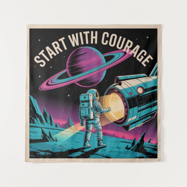Tenture Commencez Avec Courage (Devant)