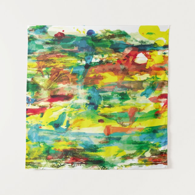 Tenture  composition abstraite de peinture à l'huile dessi (Devant)