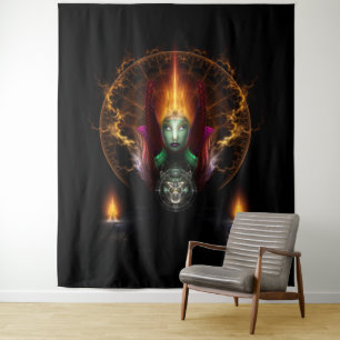 Tenture Composition De L'Art Fractal Riddian Queen Of Fire